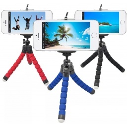 KIT MINI TRIPODE SPIDER FLEXIBLE + ADAPTADOR UNIVERSAL CELULAR