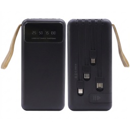 CARGADOR DE EMERGENCIA O POWER BANK 10000 MAH INCLUYE 4 CABLES Y DOBLE LINTERNA