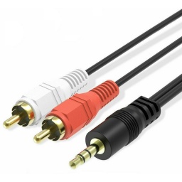 CABLE AUDIO PLUG SPICA JACK 3.5MM A 2 RCA MACHO 1.5 MTS METROS