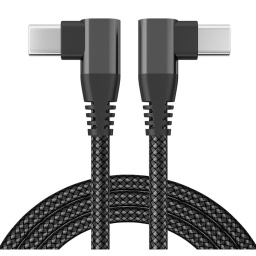 CABLE USB-C TIPO C USBC MACHO-MACHO CONECTOR 90 GRADOS ACORDONADO 1 METRO