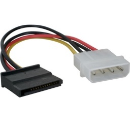 CABLE SATA A IDE DE PODER M-M 15 CM PC DISCO LECTORA SATA-PS-15