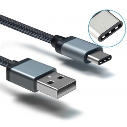 CABLE USB 2.0 MACHO A USB-C TIPO C MACHO DE 1 METRO CARGA Y DATOS M-M USBC ACORDONADO