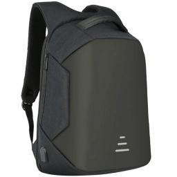 MOCHILA ANTI-ROBO NEGRA CON USB Y JACK 3.5MM PARA CONECTAR A POWER BANK 15.6"