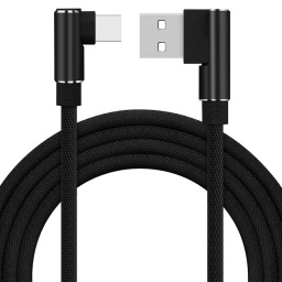 CABLE USB MACHO A USB-C TIPO TYPE C MACHO DE 1M METRO CARGA Y DATOS USBC ACORDONADO ANGULO 2.4A