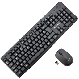 COMBO TECLADO Y MOUSE INALAMBRICO EN ESPAÑOL AOAS CON 1 RECEPTOR WIRELESS 2.4GHZ