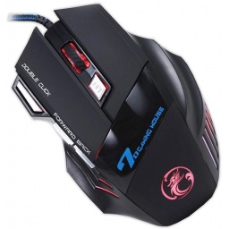 MOUSE GAMER X7 2400 DPI USB CABLE ACORDONADO 7D 7 BOTONES LUZ LED