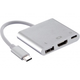 ADAPTADOR USB-C A HDMI USB 3.0 USB-C TIPO C 3.1 MACBOOK IPHONE 15 / SAMSUNG LINEA "S"