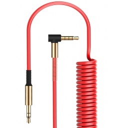 CABLE DE AUDIO JACK 3.5MM SPICA AUX PLUG EN ANGULO 90 GRADOS 1.5M TIPO RESORTE