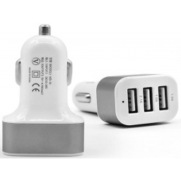 CARGADOR USB PARA AUTO DE 3 PUERTOS TRIPLE P/ CELULARES Y TABLETAS