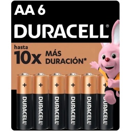 PILAS ALCALINAS DURACELL BLISTER PACK X6 AA 1.5V 6 UNIDADES LR6
