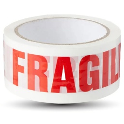 CINTA ADHESIVA BLANCA "FRAGIL" EMPAQUE 5CM X 100 METROS EMBALAJE PACKING (UNIDAD)