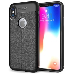 PROTECTOR TPU TEXTURA CUERO AUTO FOCUS IPHONE X 10 / XS