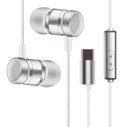 AURICULAR STEREO MANOS LIBRES METAL BASS USB TIPO TYPE C USB-C