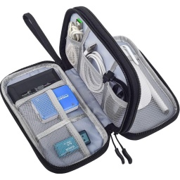 ESTUCHE ORGANIZADOR PARA CABLES Y CARGADORES 19 X 11 X 4 CM PARA VIAJE RESISTENTE AL AGUA Y GOLPES