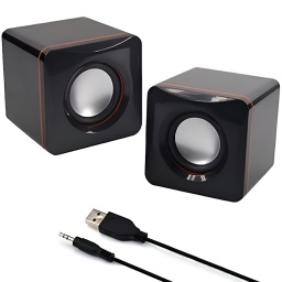 MINI PARLANTE CUBO PARA PC NOTEBOOK O LAPTOP CON ALIMENTACION USB 2.0 Y PLUG JACK 3.5MM