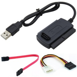 ADAPTADOR DE USB 2.0 A DISCO IDE/SATA 2.5'' / 3.5'' SIN FUENTE CON CABLES