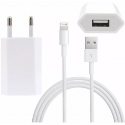 COMBO KIT CARGADOR USB PARED + CABLE IPHONE XS MAX XS XR X 10 8 7 6 6S SE 5S 5 Y PLUS