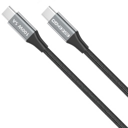 CABLE ACORDONADO USB C 100W TIPO C USB-C USBC MACHO-MACHO DE 1 METRO CARGA DATOS VIDEO MAC 5A