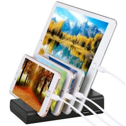 CARGADOR MULTIPLE CON 4 USB SOPORTE PARA CELULARES TABLETAS