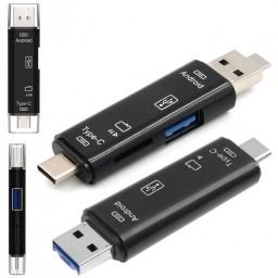 ADAPTADOR LECTOR TIPO C 3.1 A USB 2.0 MICRO USB  SD TARJETA MEMORIA OTG USB-C