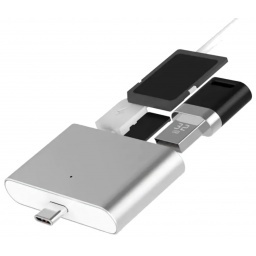 LECTOR USBC TIPO C MACHO A USB 3.0 TARJETA SD Y MICRO-SD 3 EN 1 USB-C