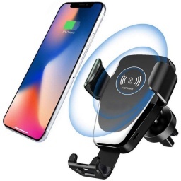 SOPORTE CON CARGADOR INALAMBRICO PARA AUTO CARGA QI IPHONE SAMSUNG