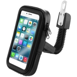 SOPORTE DE CELULAR PARA MOTO CON AGARRE AL ESPEJO 8 X 16 IMPERMEABLE