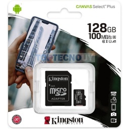 MEMORIA MICROSD 128GB KINGSTON 100 MBS CLASE 10 HC R