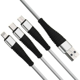 CABLE MULTIPLE 3 EN 1 MICRO-USB LIGHTING USB-C TIPO C IPHONE PREMIUM 1.2 METROS