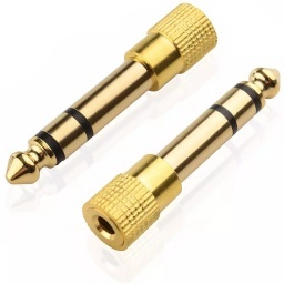 ADAPTADOR AUDIO STEREO PLUG 1/4 6.5 MACHO A JACK 3.5MM HEMBRA NIQUEL PREMIUM CLAVIJA