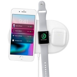 CARGADOR PAD INALAMBRICO QI PARA IPHONE Y APPLE WATCH + MAGNETICO AIRPOD