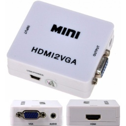 ADAPTADOR CONVERSOR CONVERTIDOR HDMI A VGA C/AUDIO