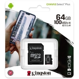 MEMORIA MICROSD 64GB KINGSTON 100 MBS CLASE 10 HC R