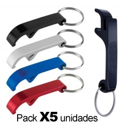 LLAVERO DESTAPADOR DE ALUMINIO IDEAL PROMOCIONES REGALOS SOUVENIR PACK X5 UNIDADES