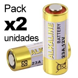 PACK X2 PILAS GN ALCALINA 23A 12V L1028 MN21 PARA CONTROL ALARMA PORTON