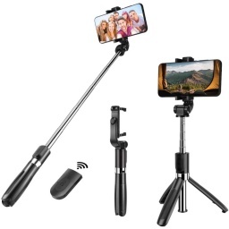 TRIPODE + MONOPOD PALO SELFIE STICK UNIVERSAL + BOTON BLUETOOTH L01S