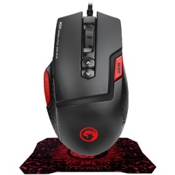 MOUSE GAMER 9 BOTONES 6400 DPI + MOUSE PAD MARVO SCORPION M355+G1