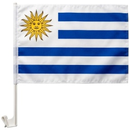 BANDERA DE URUGUAY PARA AUTO 44CM ALTO Y BANDERA DE 44 X 30
