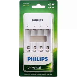 CARGADOR DE PILAS PHILIPS AA Y AAA BATERIA CON CABLE MICRO-USB