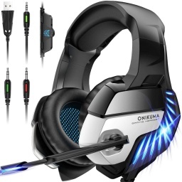 AURICULARES GAMER USB LED MICROFONO CANCELACION DE RUIDOS PS4, XBOX, PC K5 PRO