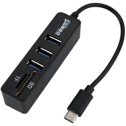 HUB USB TIPO C ADAPTADOR CON LECTOR DE TARJETAS DE MEMORIA MICRO-SD SD