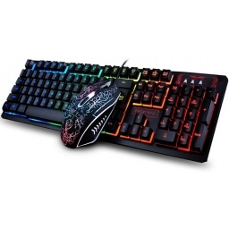 COMBO TECLADO Y MOUSE GAMER LUCES LED RGB CABLEADO USB EN ESPAOL K13