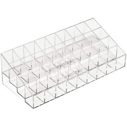 ORGANIZADOR DE ACRILICO PARA MAQUILLAJE O LABIALES PARA 36 LAPIZ LABIAL 25 X 11CM