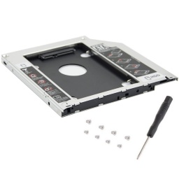 CADDY BAHIA CD DVD SEGUNDO HDD O SSD SATA NOTEBOOK LAPTOP 9.5MM SIN TAPA