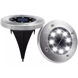 LUZ SOLAR TIERRA CESPED PASTO IMPERMEABLE LAMPARA JARDINES PATIO 8 LEDS
