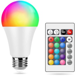 LAMPARA BOMBILLA LED RGB 7W - 10W CON CONTROL REMOTO LUZ DE COLORES E27