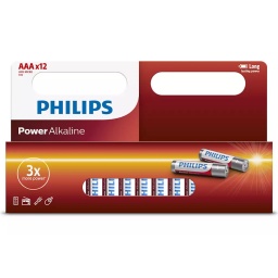PACK X12 PILAS ALCALINAS PHILIPS AAA 1.5V ROJAS BLISTER 12 UNIDADES