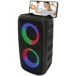 CAJA ACTIVA PARLANTE BLUETOOTH TWS 2X3 LUCES LED RGB USB AUX MICRO-SD SOPORTE KTS-1265 RFR003 VB346T