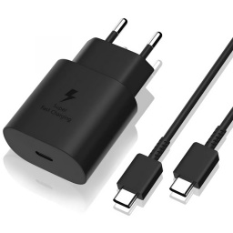 CARGADOR PARED TIPO C 25W PD + CABLE USB C A USB-C ORIGINAL SAMSUNG