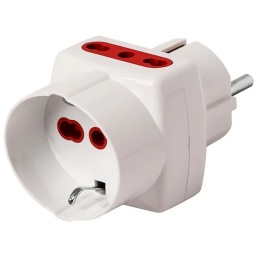 ADAPTADOR DE CORRIENTE O FICHA MULTIPLE SCHUKO A 1 SCHUKO Y 2 3 EN LINEA